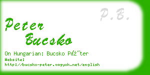 peter bucsko business card